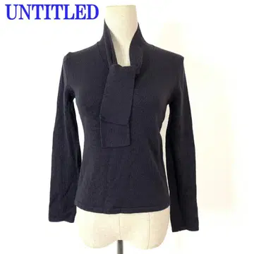 언타이틀 긴팔 니트 셔츠 보우넥타이 퍼플 울 9 C4825