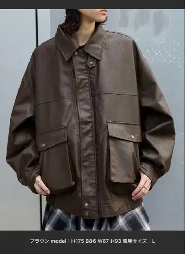 MONO-MART 페이크 가죽 자켓 블루종 M 사이즈