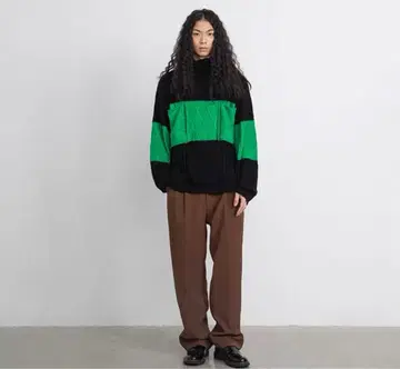 CONP 니트 그린 블랙