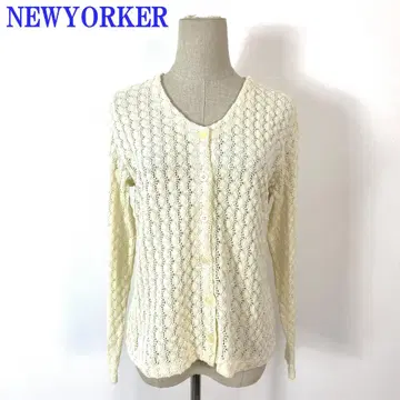 뉴요커 긴팔 니트 가디건 코튼 아이보리 M C4829