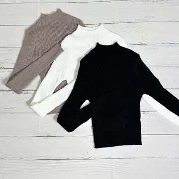 [ SHEIN ] 리브 크롭 니트 S 블랙/베이지/화이트