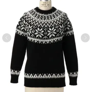 노르딕 무늬 니트 블랙