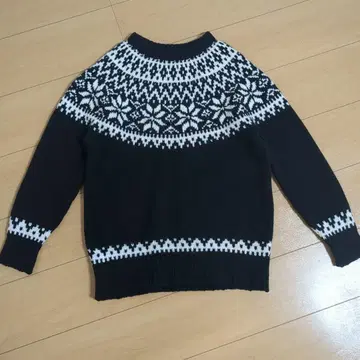 노르딕 무늬 니트 블랙