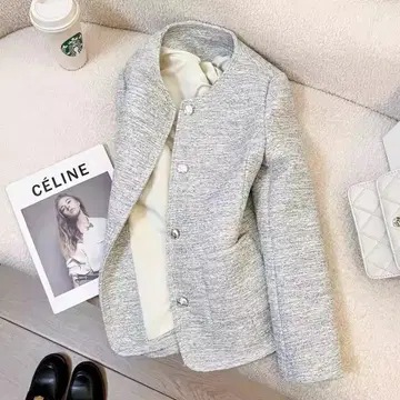 미디 그레이 테일러드 자켓 2025 신상 고급 하이 센스의 영국풍 패션