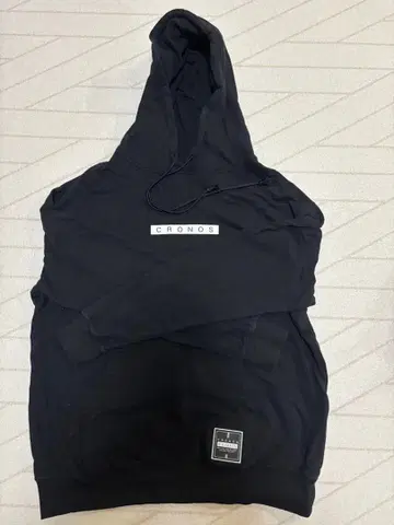 CRONOS 블랙 후드 부착 후드티
