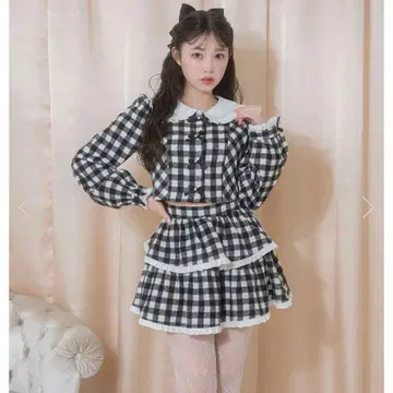 Honey Cinnamon 펄 리본 긴가민가 셋업