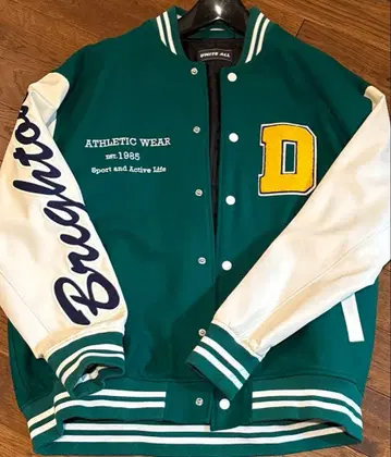 브라이튼 바시티 자켓 M 사이즈 그린/화이트