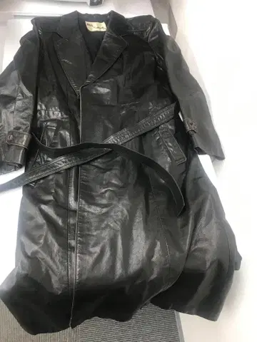 ANGEL LEATHER 블랙 가죽 롱 코트 11