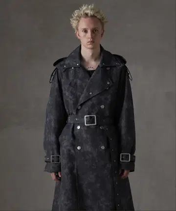 차콜 블랙 트렌치코트 L