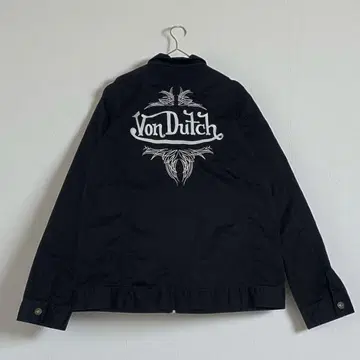 Von Dutch 보치 자켓 블랙 로고 자수 긴팔 셔츠