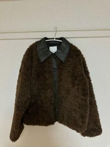 JEANASIS 보아 자켓 코트 브라운