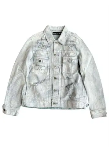 cracked white coating denim jacket