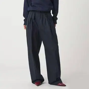 6(ROKU) 턱 팬츠 네이비