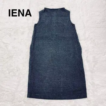 이에나 슬리브리스 롱 원피스 차콜 그레이 M 울 안감 부착