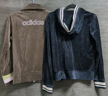 벨로아 adidas 트랙 자켓 & ellesse 지퍼 후드티 세트