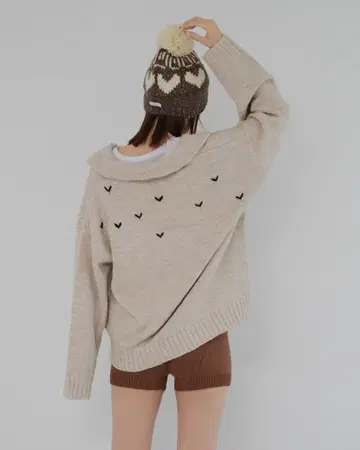 슬라브 루즈 니트 베이지