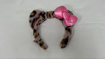 레오파드 무늬 리본 포함 머리띠
