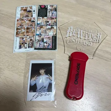 BOYFRIEND 영민 친필 사인 폴라로이드 프리쿠라 응원봉 세트 판매