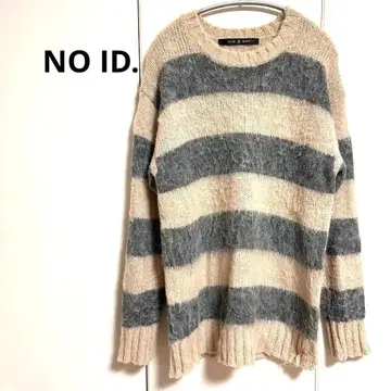 NO ID. BLACK 샤기 보더 니트