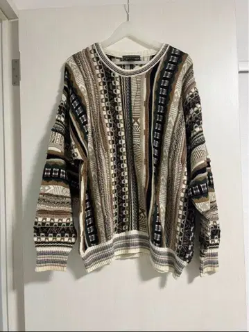 CROFT & BARROW 기하학 패턴 니트 스웨터 L