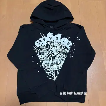 sp5der 스파이더 후드티 S 블랙 정품