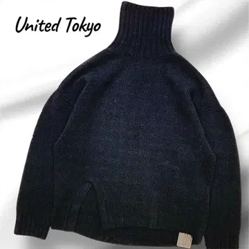 [ 미사용 ] 유나이티드 도쿄 울 캐시미어 하이넥 니트 블랙