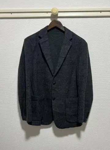 새상품급 유니클로 울 블렌드 니트 자켓 그레이 M