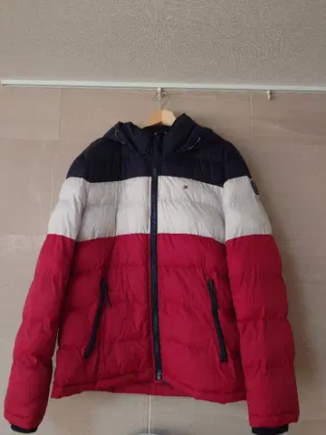 HILFIGER 다운 자켓 빨간색 화이트 네이비