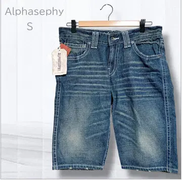알파소피 데님 숏팬츠 S 스트레이트 레그 데미지 가공