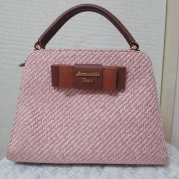 사만사 베가 트위드 핑크 브라운 숄더백