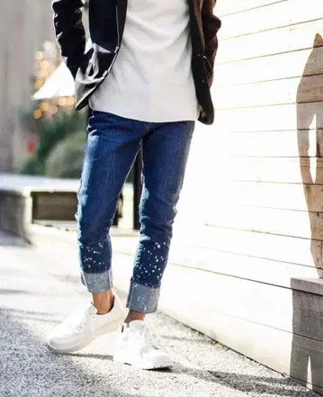 LIBEIRO 리베이로 롤업 블리치 데님