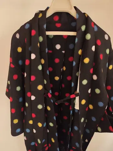 [손바느질] [미사용] 울 앙상블 기모노(기모노와 겉옷) 레트로 귀여움