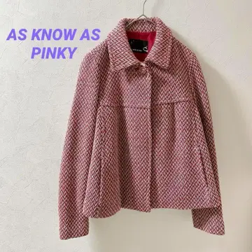 아즈노우아즈 핑키 빨간색 트위드 피코트 성숙/러블리 깔끔한 색상