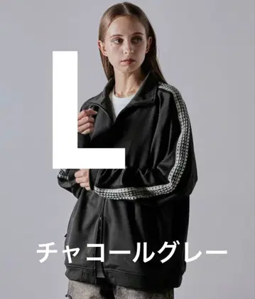 clel 핸드니팅 2way 트랙 자켓 차콜 그레이 L