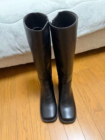 블랙 롱 부츠 24.0cm 힐 약 5cm