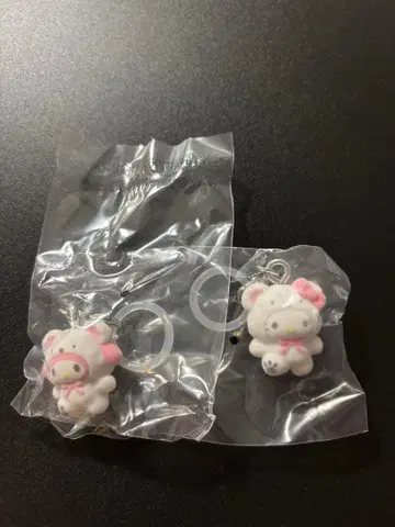 산리오 메지루시 액세서리 복슬복슬 스노우 키티 마이멜로디