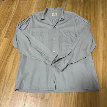 [ 50s ] 레이온 셔츠 VAN HEUSEN 그레이 블루 무지