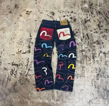 EVISU 메니 포켓 데님 청바지 EVISU 에비수