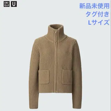 택 포함 미사용 새상품 유니클로 U 라무 블렌드 집업 자켓 베이지 L