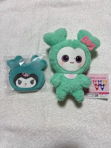 TWICE 후와모코 오스와리 봉제 인형 MIVELY 캔뱃지 파우치