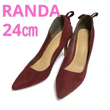 RANDA 란다 스웨이드 펌프스 24cm 백리본 버건디