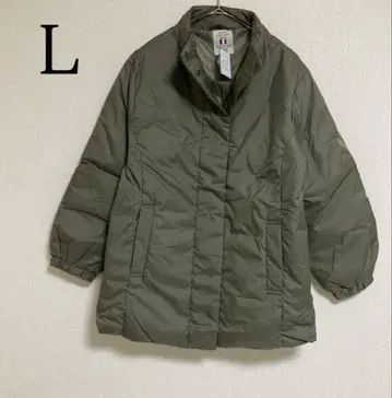 프렌치 덕 다운 자켓 카키 L 미들 기장 아우터 발수 가공