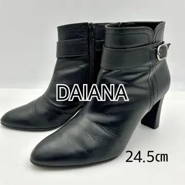 [새상품급] DIANA 다이애나 24.5cm 숏 부티 블랙 가죽 764