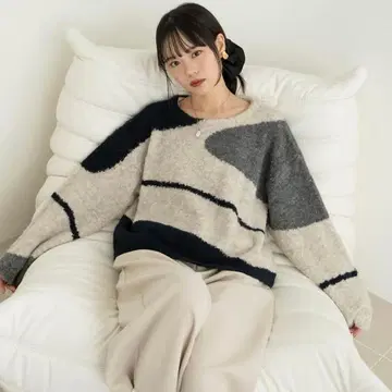 hinari 마블 니트 풀오버