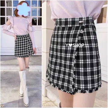 트위드 미니 큐롯 숏팬츠 미셸 마카롱