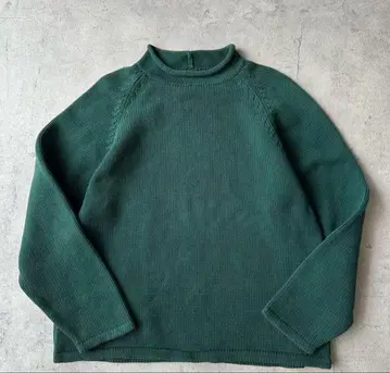 90's J.CREW 롤넥 니트 스웨터 거인 택 그린