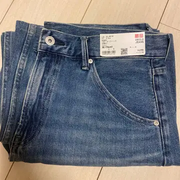 [택 포함 새상품] UNIQLO 배기 커브 청바지 숏기장 67 BLUE