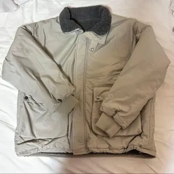 그레이 오버 사이즈 다운 자켓 빅 실루엣 보아 블루종