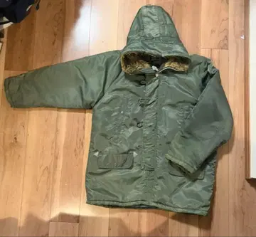 올리브 그린 모즈 코트 후드 부착 M 사이즈