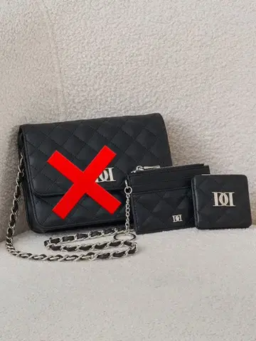 DD 로고 퀼팅 트래블 세트 카드 케이스 BLK